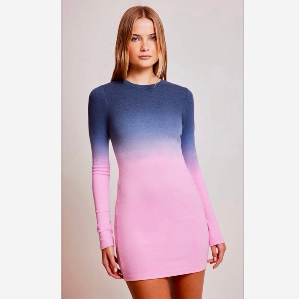 Muma World Dusk Radiant. Ribbed Long Sleeve Dress.